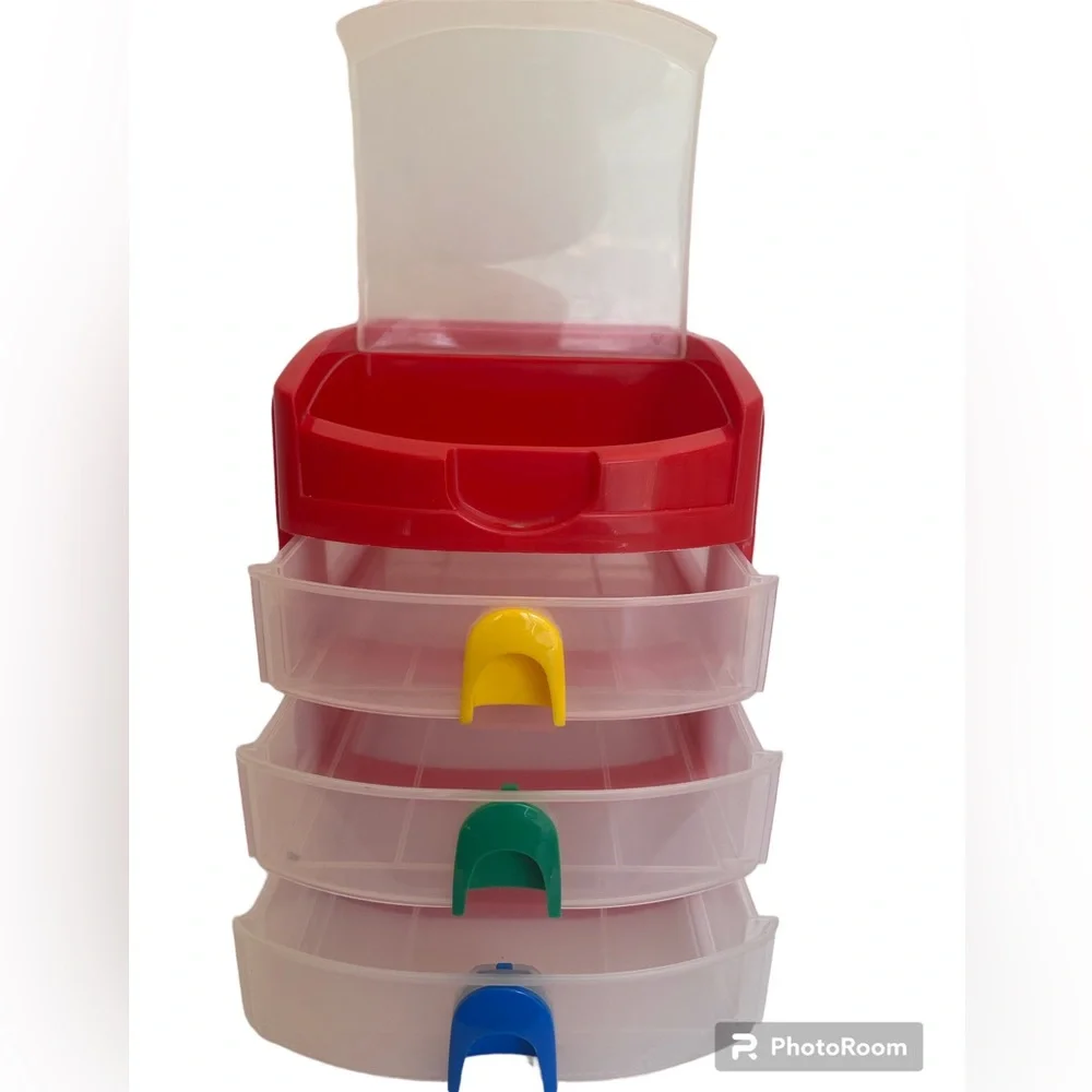 Vintage Three Drawer Desktop Organizer and Covered Compartment by Little Tikes.